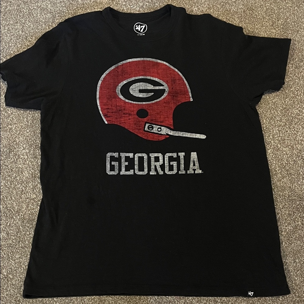 47 Brand Black Georgia Helmet T-Shirt